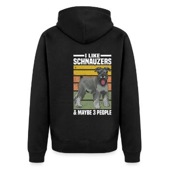 Schnauzer Liebhaber | Hunde Hund Haustier Geschenk - Unisex Premium Bio Zip Hoodie - Schwarz - Hinten - Nico (187cm)