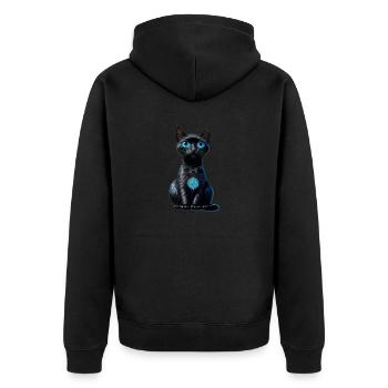 Chat de la Lune - Veste à capuche bio Premium Unisexe - noir - Dos - Nico (187cm)