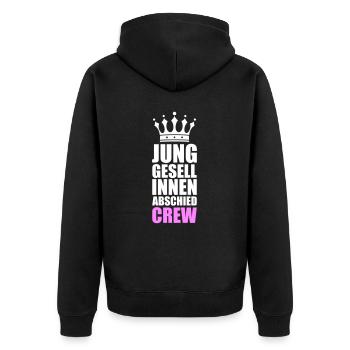 Hen Party Crew - Unisex Premium Organic Zip Hoodie - black - Back - Nico (187cm)
