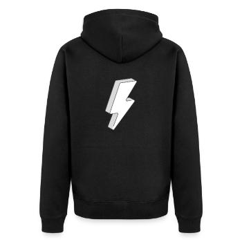 Blitz Sport style - Unisex Premium Bio Zip Hoodie - Schwarz - Hinten - Nico (187cm)