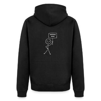 Stickperson, stickman, stickpeople, ***** ***, - Veste à capuche bio Premium Unisexe - noir - Dos - Nico (187cm)
