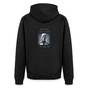 Do Robots Dream ? - Unisex Premium Organic Zip Hoodie - black - Back - Nico (187cm)