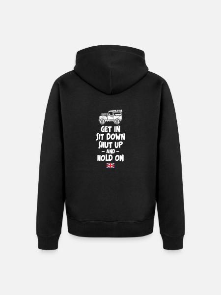 Hold On Landy Rover - Unisex Premium Organic Zip Hoodie - black