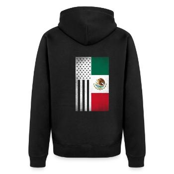 Mexiko Design für stolze mexikanische Amerikaner - Unisex Premium Bio Zip Hoodie - Schwarz - Hinten - Nico (187cm)