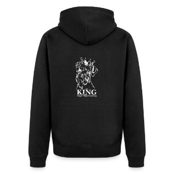 Riesenschnauzer King Hundespruch Hunde Hund - Unisex Premium Bio Zip Hoodie - Schwarz - Hinten - Nico (187cm)