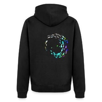 School of fish,fish,painting,graffiti,bright colors - Unisex Premium Organic Zip Hoodie - black - Back - Nico (187cm)
