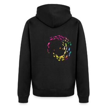 School of fish,fish,painting,graffiti,bright colors - Unisex Premium Organic Zip Hoodie - black - Back - Nico (187cm)