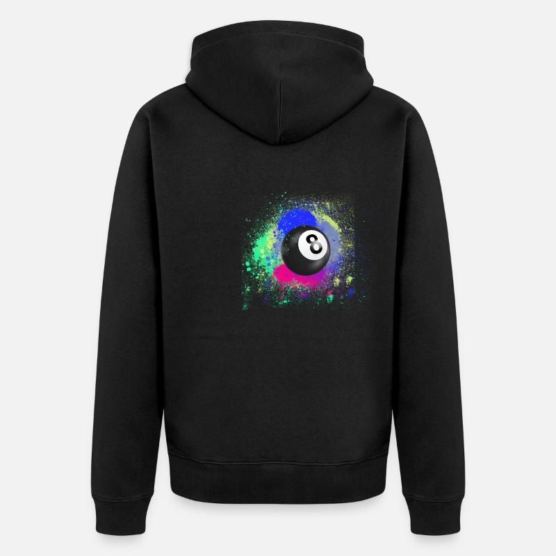 schwarze 8,billardkugel,n8,billardkugel,billard - Unisex Premium Bio Zip Hoodie - Schwarz