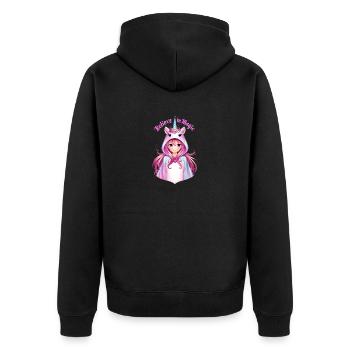 Anime Girl in Unicorn Suit - Unisex Premium Organic Zip Hoodie - black - Back - Nico (187cm)