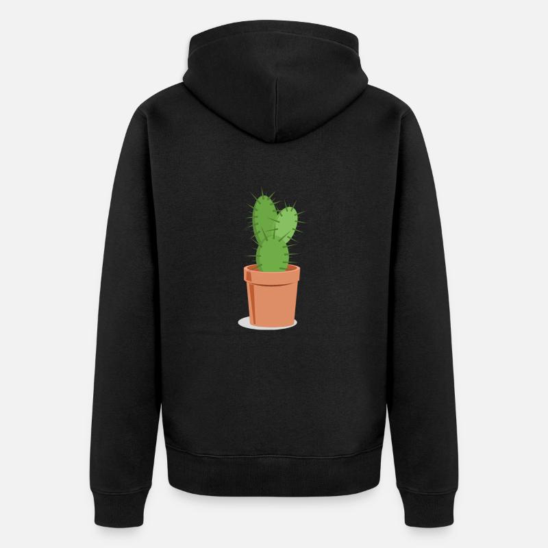 stikkende kaktus - Premium økologisk unisex-hettejakke - svart