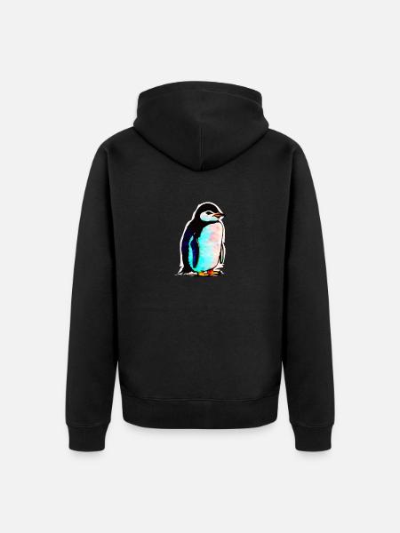 Penguin - Unisex Premium Organic Zip Hoodie - black
