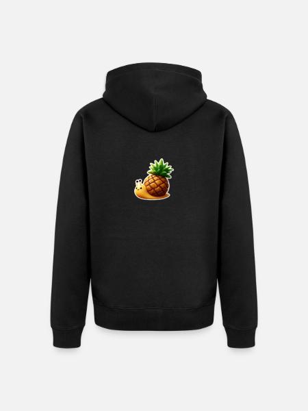 Escargot mignon avec maison d’ananas - Veste à capuche bio Premium Unisexe - noir