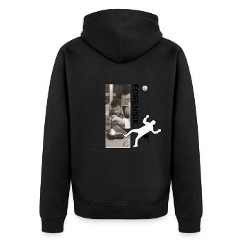 Spurensicherung - Kripo Polizei Kriminaltechnik - Unisex Premium Bio Zip Hoodie - Schwarz - Hinten - Nico (187cm)