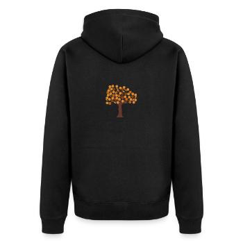 Geldbaum - Unisex Premium Bio Zip Hoodie - Schwarz - Hinten - Nico (187cm)