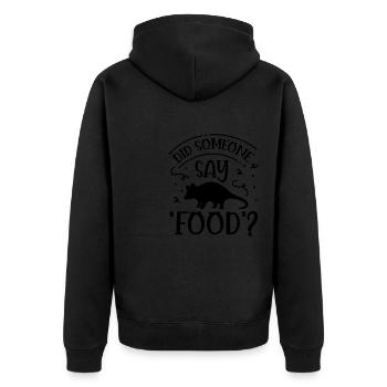 Wildtiere Tier Opossum Verlangen nach Nahrung - Unisex Premium Bio Zip Hoodie - Schwarz - Hinten - Nico (187cm)