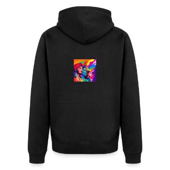 Queer People - Unisex Premium Organic Zip Hoodie - black - Back - Nico (187cm)
