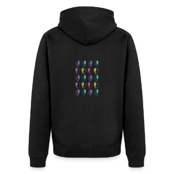 Imprimé numéro1. - Veste à capuche bio Premium Unisexe - noir - Dos - Nico (187cm)