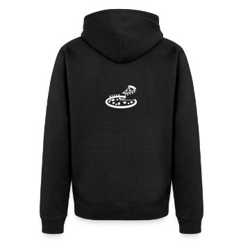 Pizza-Liebhaber - Unisex Premium Bio Zip Hoodie - Schwarz - Hinten - Nico (187cm)