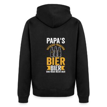 Papa Bière Père Fête des Pères - Veste à capuche bio Premium Unisexe - noir - Dos - Nico (187cm)