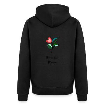 MAMIE. FÊTE DES MÈRES. BONNE FÊTE MAMIE. JE T'AIME - Veste à capuche bio Premium Unisexe - noir - Dos - Nico (187cm)