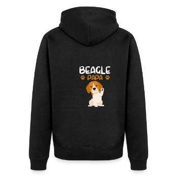 Beagle Papa Vatertag Geschenk Hund Haustier Beagle - Unisex Premium Bio Zip Hoodie - Schwarz - Hinten - Nico (187cm)