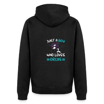 Orca Animal Killer Whale Boys Cadeau Épaulard - Veste à capuche bio Premium Unisexe - noir - Dos - Nico (187cm)