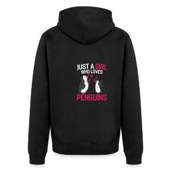 Antarctique Amoureux des animaux Fille Cadeau Pingouin - Veste à capuche bio Premium Unisexe - noir - Dos - Nico (187cm)