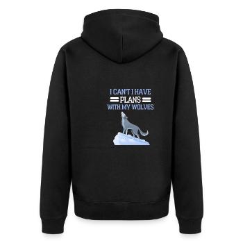 Prédateur Forêt Animal Drôle Cadeau Loup - Veste à capuche bio Premium Unisexe - noir - Dos - Nico (187cm)