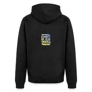 Lloret De Mar 2025 - Unisex Premium Bio Zip Hoodie - Schwarz - Hinten - Nico (187cm)