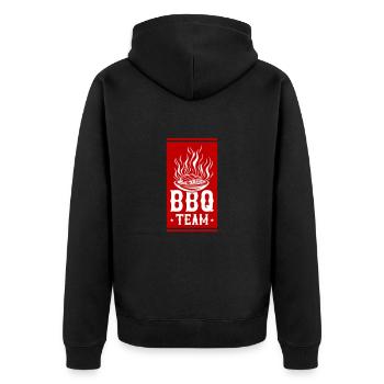 Grill Bbq Team - Unisex Premium Bio Zip Hoodie - Schwarz - Hinten - Nico (187cm)