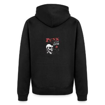 32 Jahre alt und immer noch Punk, Punks nicht tot, Punk - Unisex Premium Bio Zip Hoodie - Schwarz - Hinten - Nico (187cm)