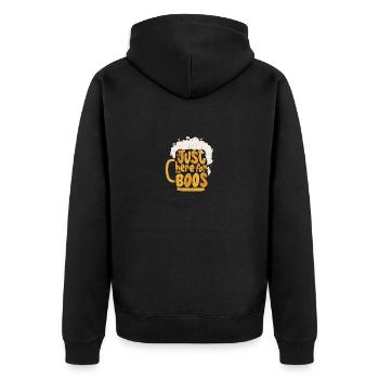 Im just Here For The Boos Ghost Funny Men Women - Unisex Premium Organic Zip Hoodie - black - Back - Nico (187cm)