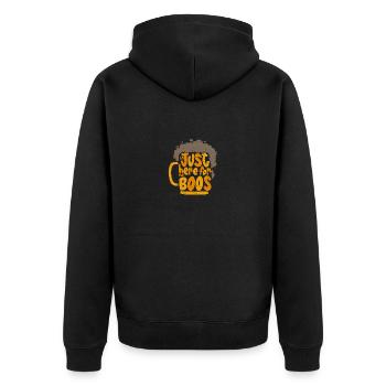 Ich bin nur für die Buhs Ghost Lustige Männer Frauen - Unisex Premium Bio Zip Hoodie - Schwarz - Hinten - Nico (187cm)