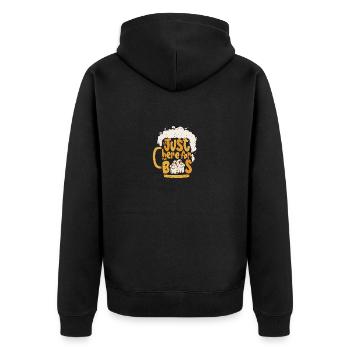 Ich bin nur hier für die Buhrufe Lustiger Halloween-Geist - Unisex Premium Bio Zip Hoodie - Schwarz - Hinten - Nico (187cm)