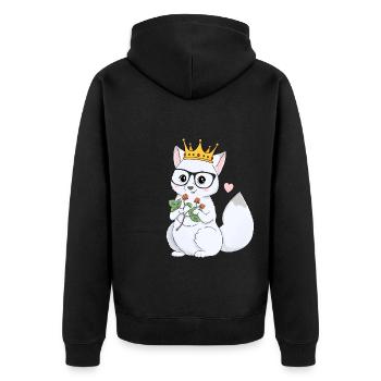 Renard arctique mignon - Veste à capuche bio Premium Unisexe - noir - Dos - Nico (187cm)
