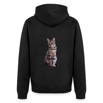 chat chats chaton doux cadeau de Noël - Veste à capuche bio Premium Unisexe - noir - Dos - Nico (187cm)