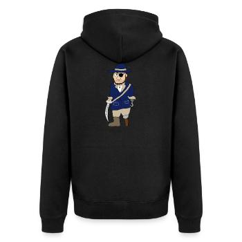 Piraten | Pirat | Holzbein Augenklappe Seeräuber - Unisex Premium Bio Zip Hoodie - Schwarz - Hinten - Nico (187cm)