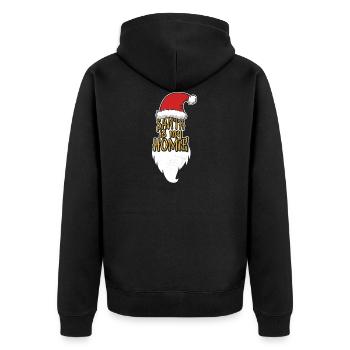 Coole Santa ist mein Weihnachts-Homeboy-Geschenk - Unisex Premium Bio Zip Hoodie - Schwarz - Hinten - Nico (187cm)