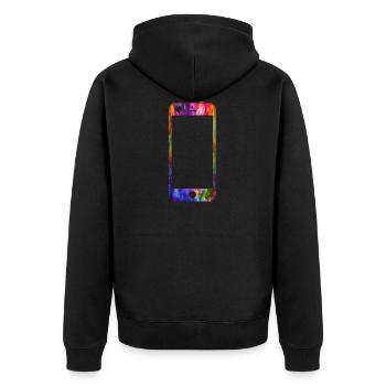 Téléphone portable avec coeur - Veste à capuche bio Premium Unisexe - noir - Dos - Nico (187cm)