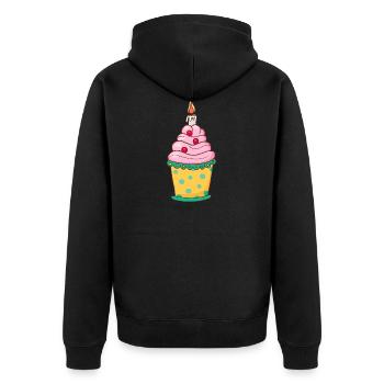 Cupcake Muffin Gâteau à la confiserie - Veste à capuche bio Premium Unisexe - noir - Dos - Nico (187cm)