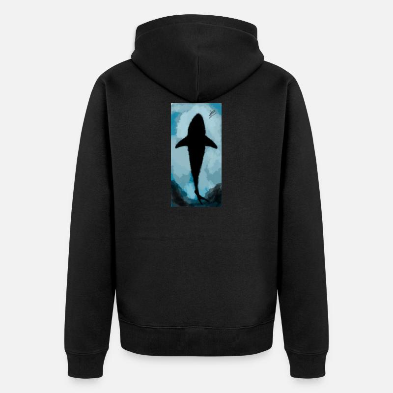 requin - Veste à capuche bio Premium Unisexe - noir