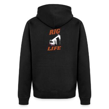 OILFIELD : Rig life - Veste à capuche bio Premium Unisexe - noir - Dos - Nico (187cm)