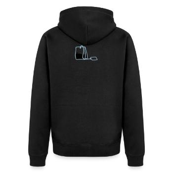 Tea bags / Teabag (2c) - Unisex Premium Organic Zip Hoodie - black - Back - Nico (187cm)