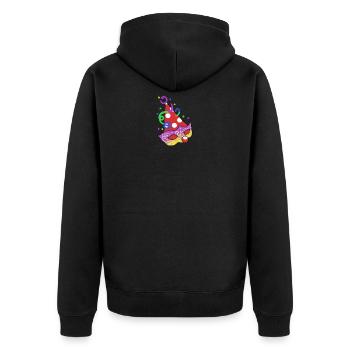 Faschings motiv - Unisex Premium Bio Zip Hoodie - Schwarz - Hinten - Nico (187cm)
