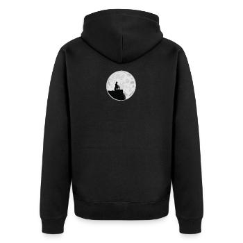 Chemise de pêche Petri Heil @ Moonshine - Veste à capuche bio Premium Unisexe - noir - Dos - Nico (187cm)