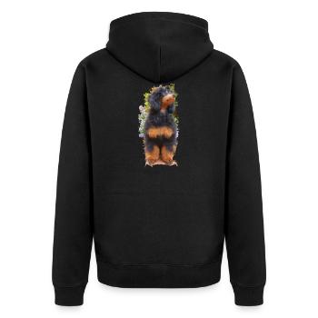 Caniche chiot mignon chien pour les propriétaires de chiens - Veste à capuche bio Premium Unisexe - noir - Dos - Nico (187cm)
