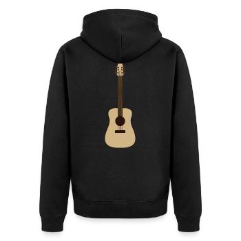 Gitarre - Unisex Premium Bio Zip Hoodie - Schwarz - Hinten - Nico (187cm)