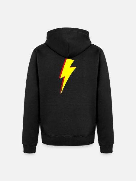 Lightning Bolt Cartoon Style - Unisex Premium Organic Zip Hoodie - black