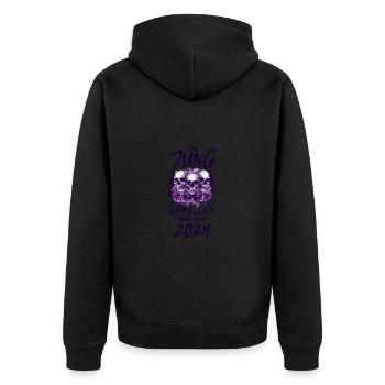 Crâne d’enterrement de vie de garçon 2024 - Veste à capuche bio Premium Unisexe - noir - Dos - Nico (187cm)