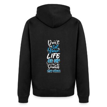 Drogenfrei Clean Straight Edge Joint - Unisex Premium Bio Zip Hoodie - Schwarz - Hinten - Nico (187cm)